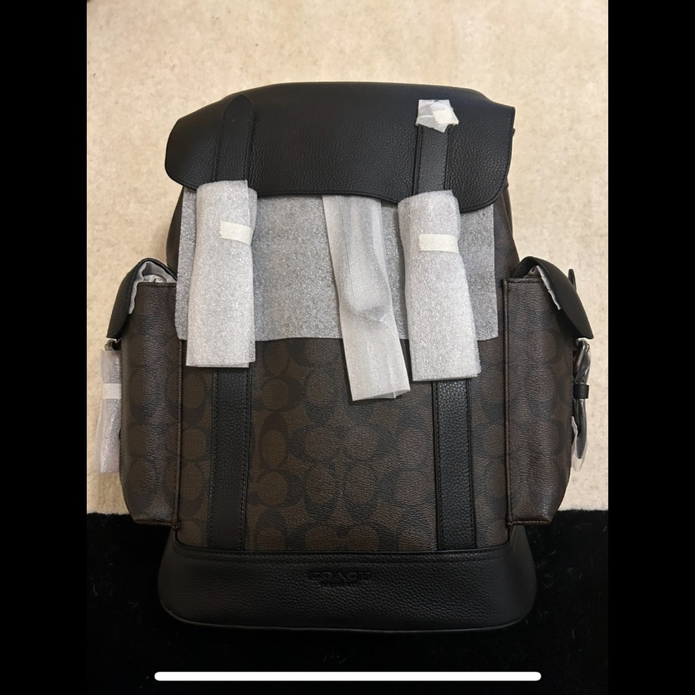 Coach Men or Women’s Black and Brown Signature Backpack